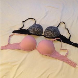 2 Pink Victoria's Secret push-up bras
